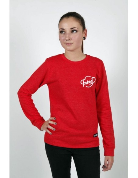 sweat rouge femme sans capuche
