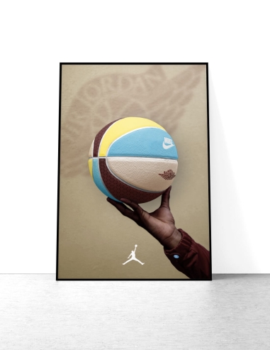 poster ballon de basket jordan 1 maison chateau rouge
