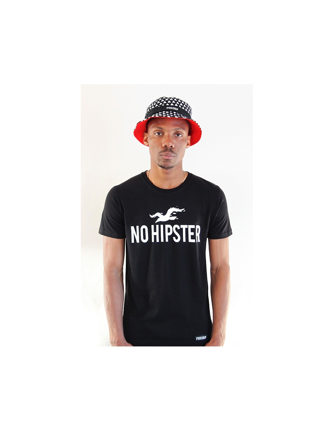T-shirt No hipster noir