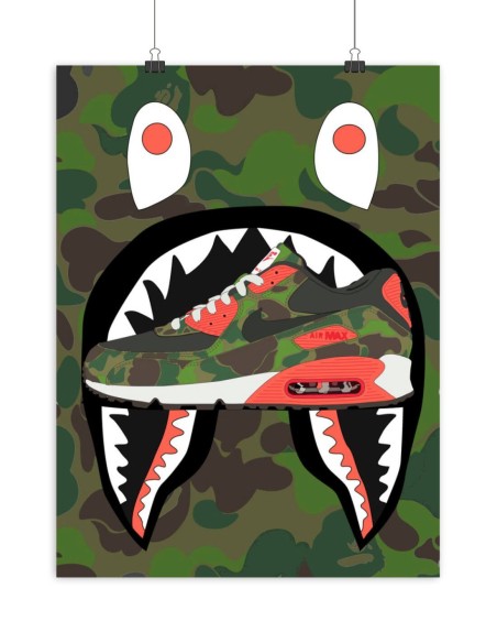 Poster Air Max 90 Atmos x Bape Shark