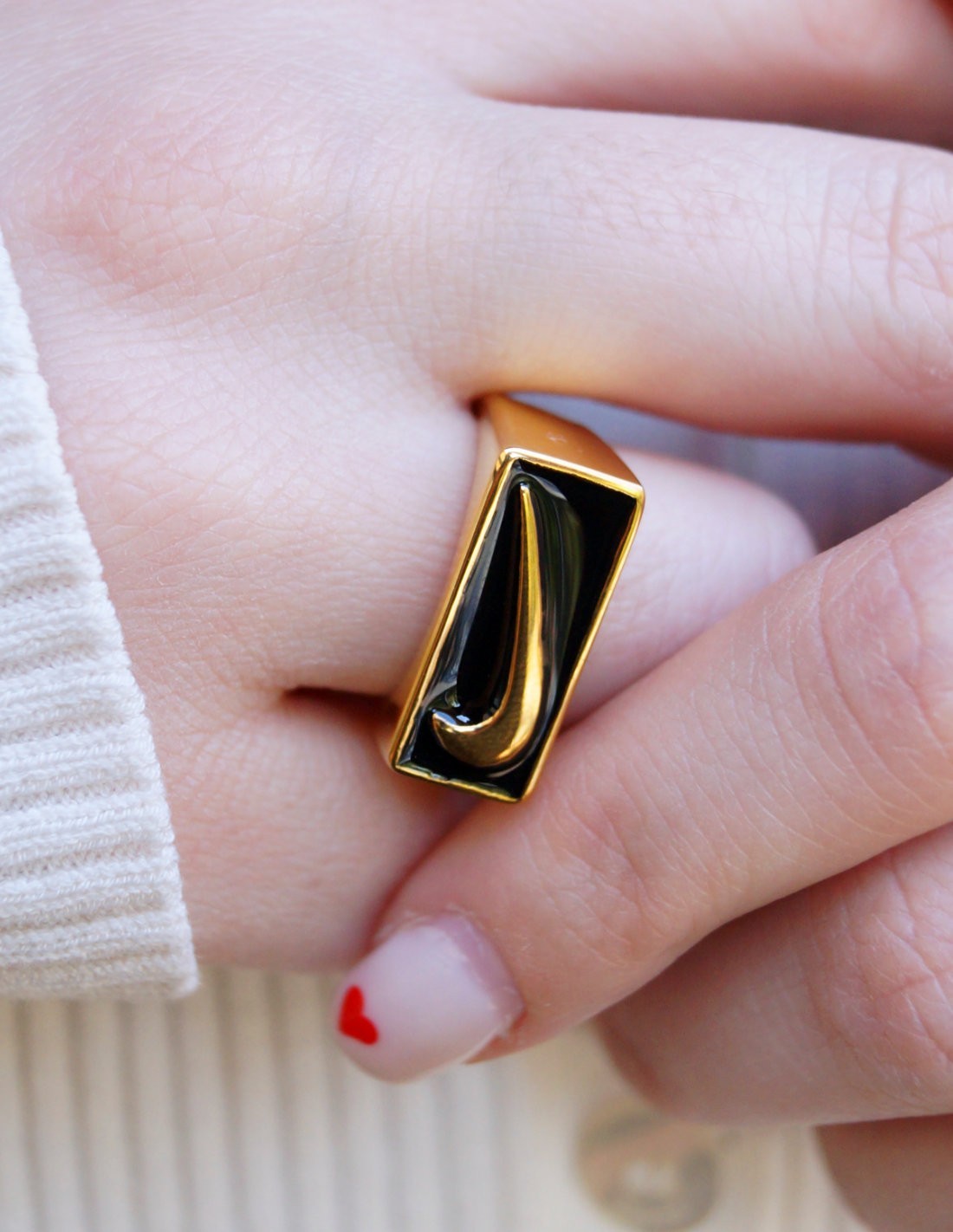 Bague Swoosh Block Black