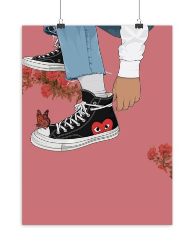 Poster Sneakers Converse CDG Butterfly