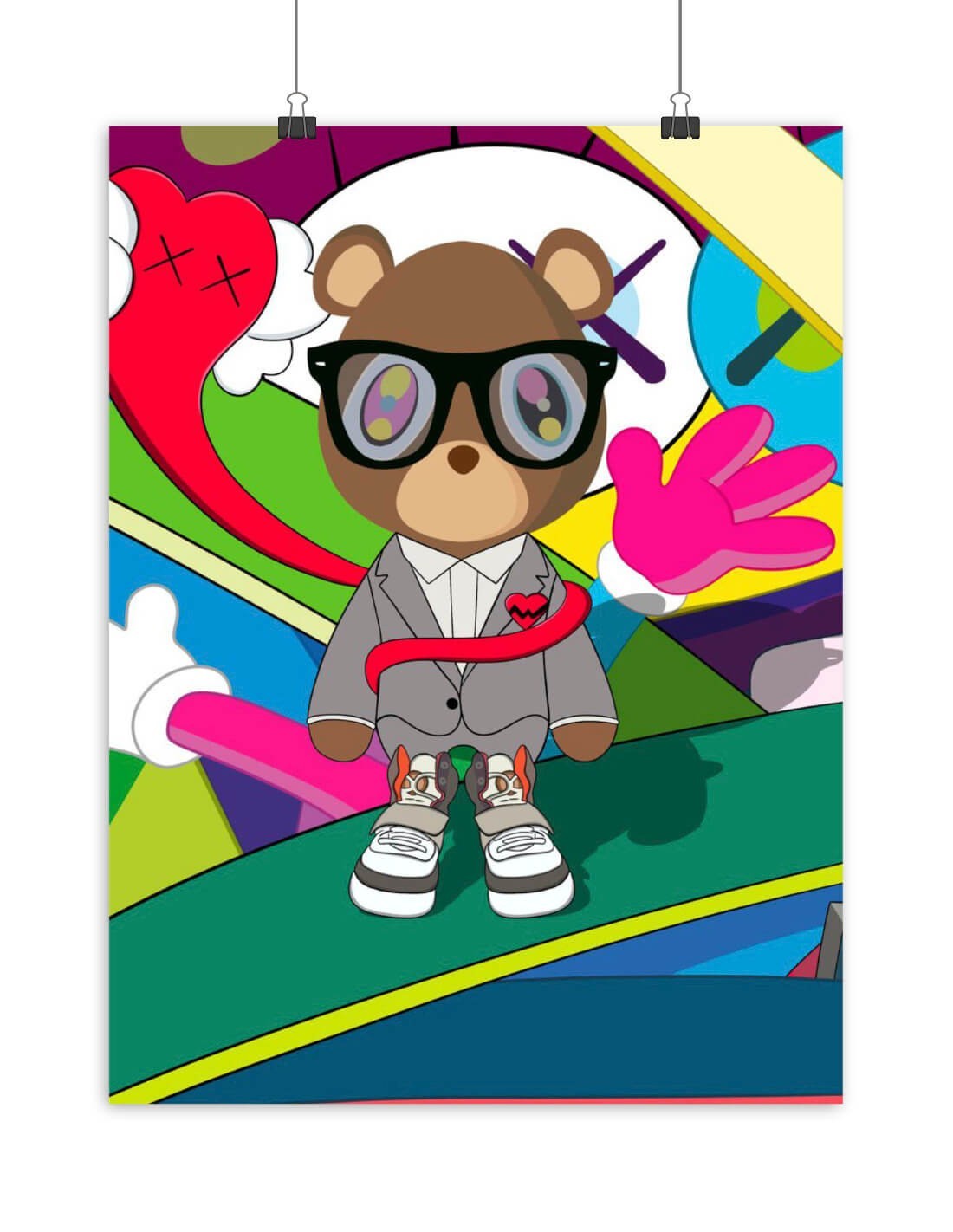 Poster Kanye West Graduation Bear x Kaws