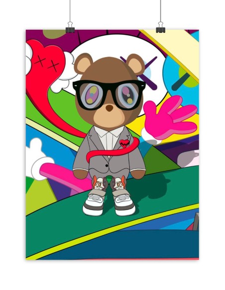 Poster Kanye West Graduation Bear x Kaws