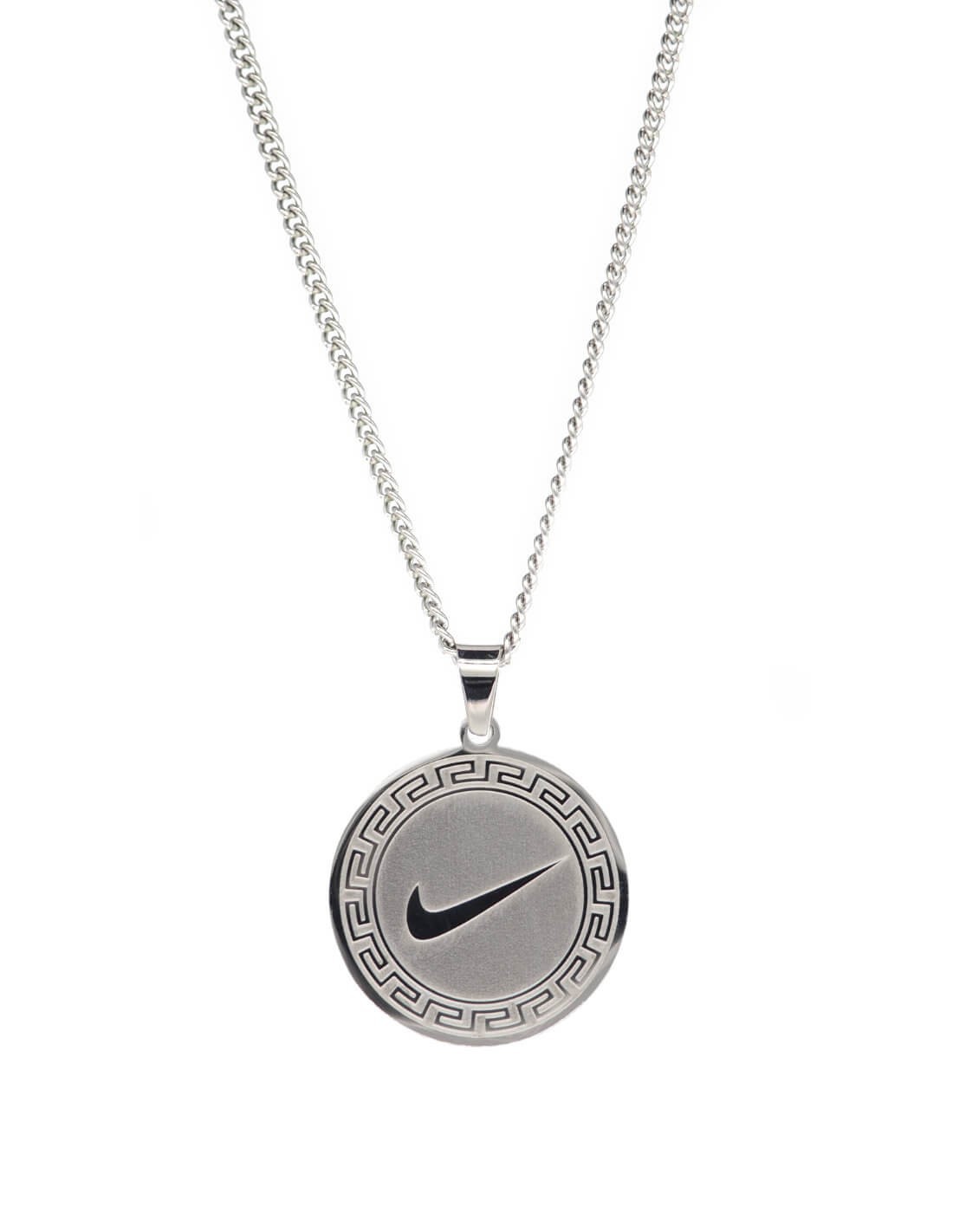 Collier Nike Swoosh Versace argenté