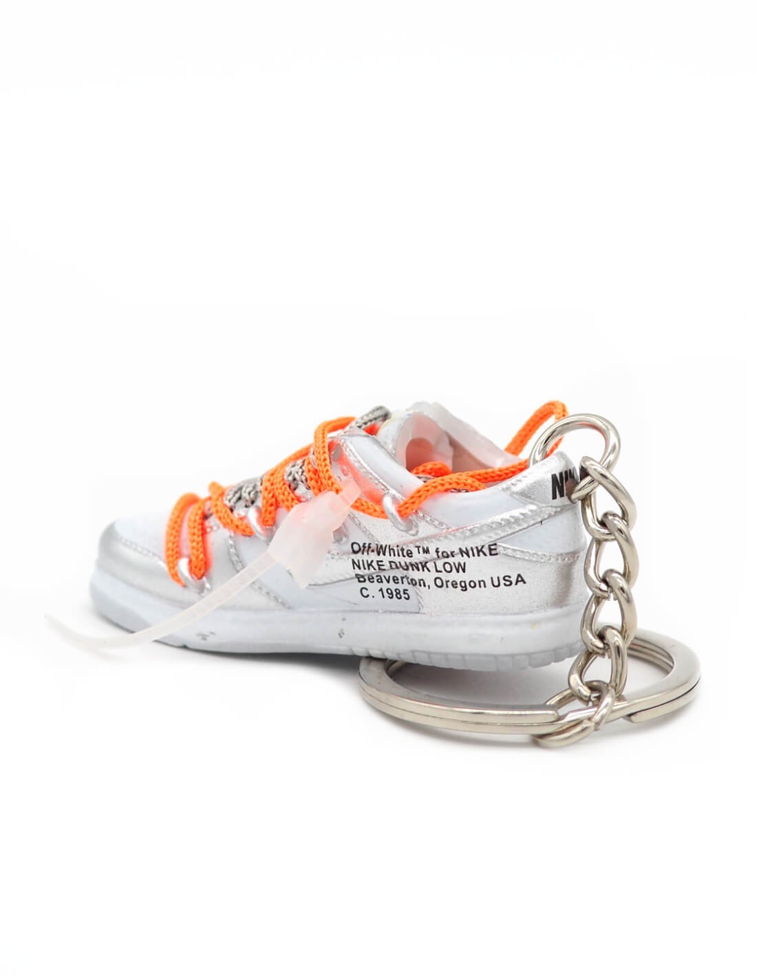 Porte-Clé 3D Dunk Low Off White Silver