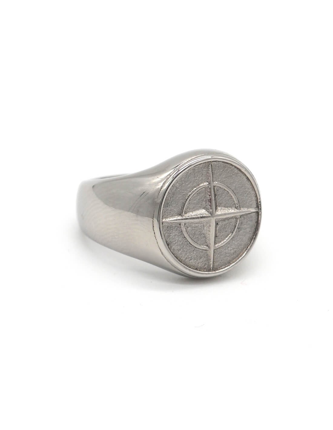 Bague Stone Island Compass Argentée
