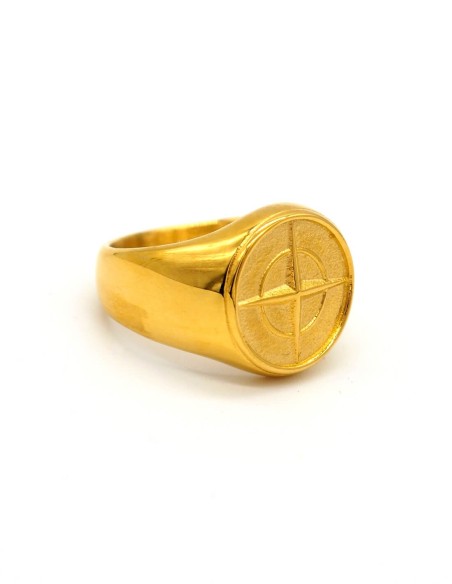 Bague Stone Island Compass Dorée