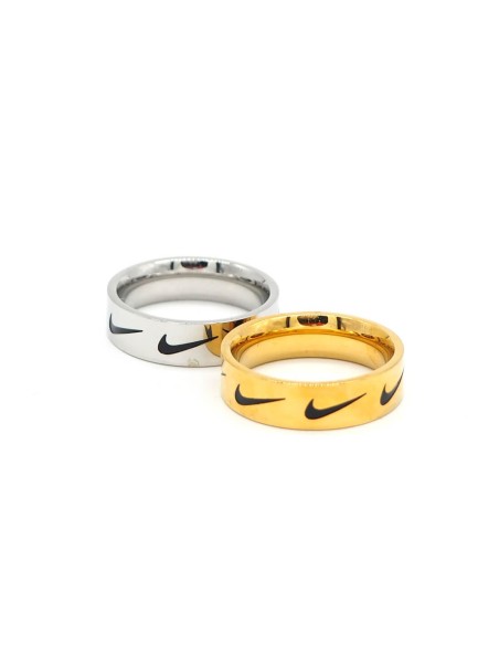 Bague anneau Black Swoosh dorée