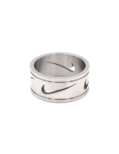 bague unisexe motif swoosh argent 2