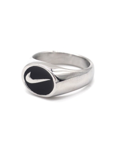 Bague Nike Retro Swoosh argentée 2