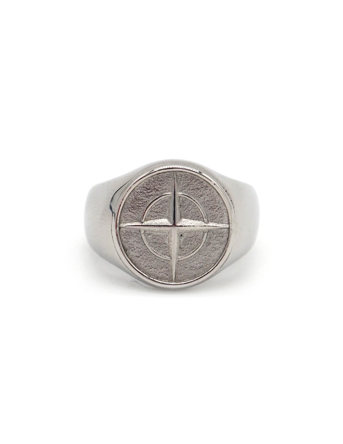 Bague Stone Island Compass Argentée