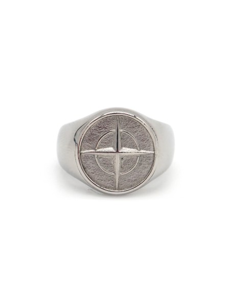 Bague Stone Island Compass Argentée