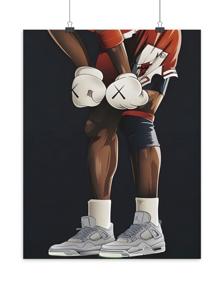 Poster Jordan 4 Kaws Cartoon