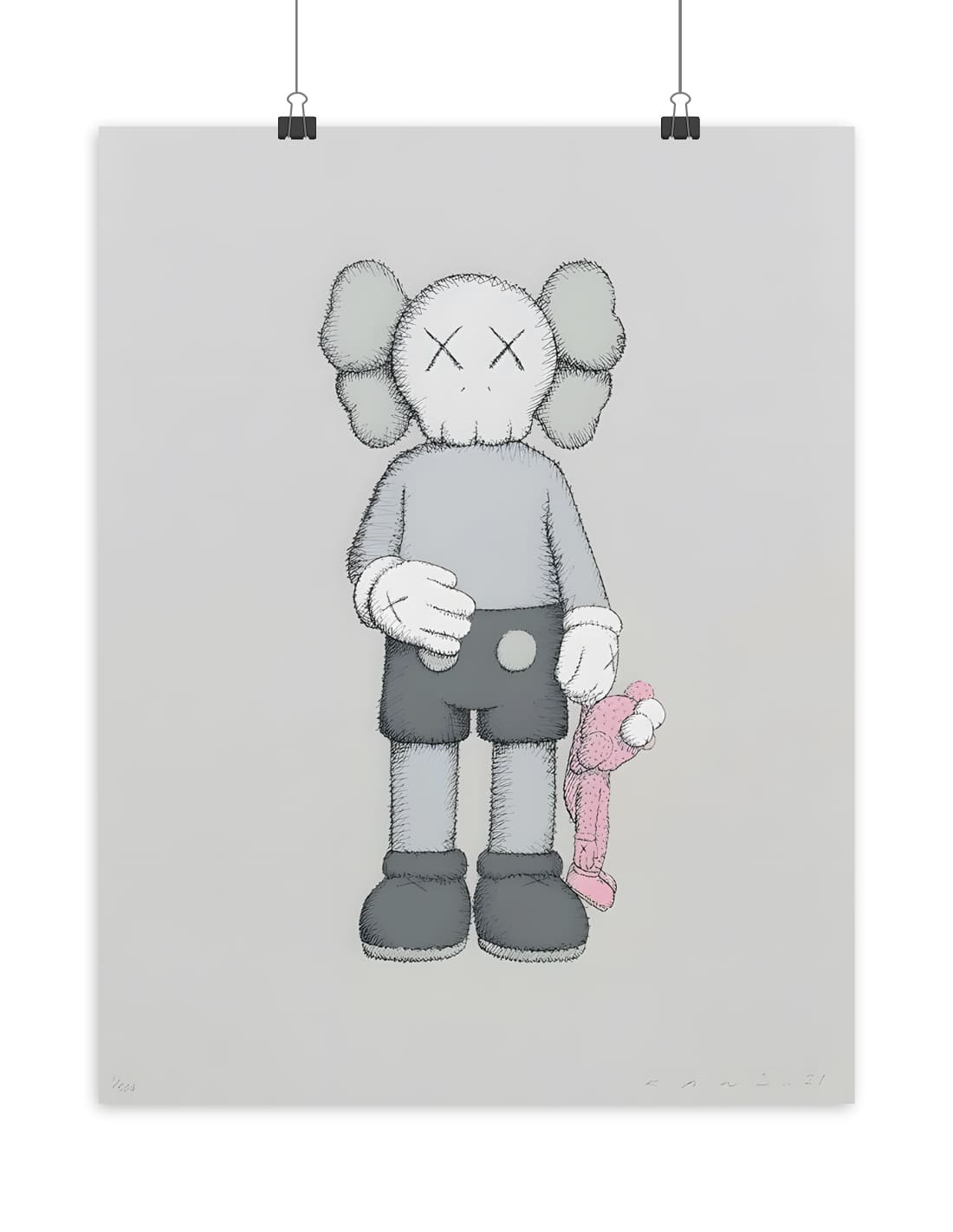 poster kaws gris