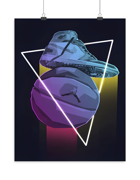 Poster Jordan 1 Basketball Neon