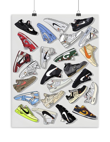 poster nike sneakers off white collection