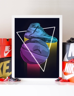 Poster Jordan Basketball Neon 2