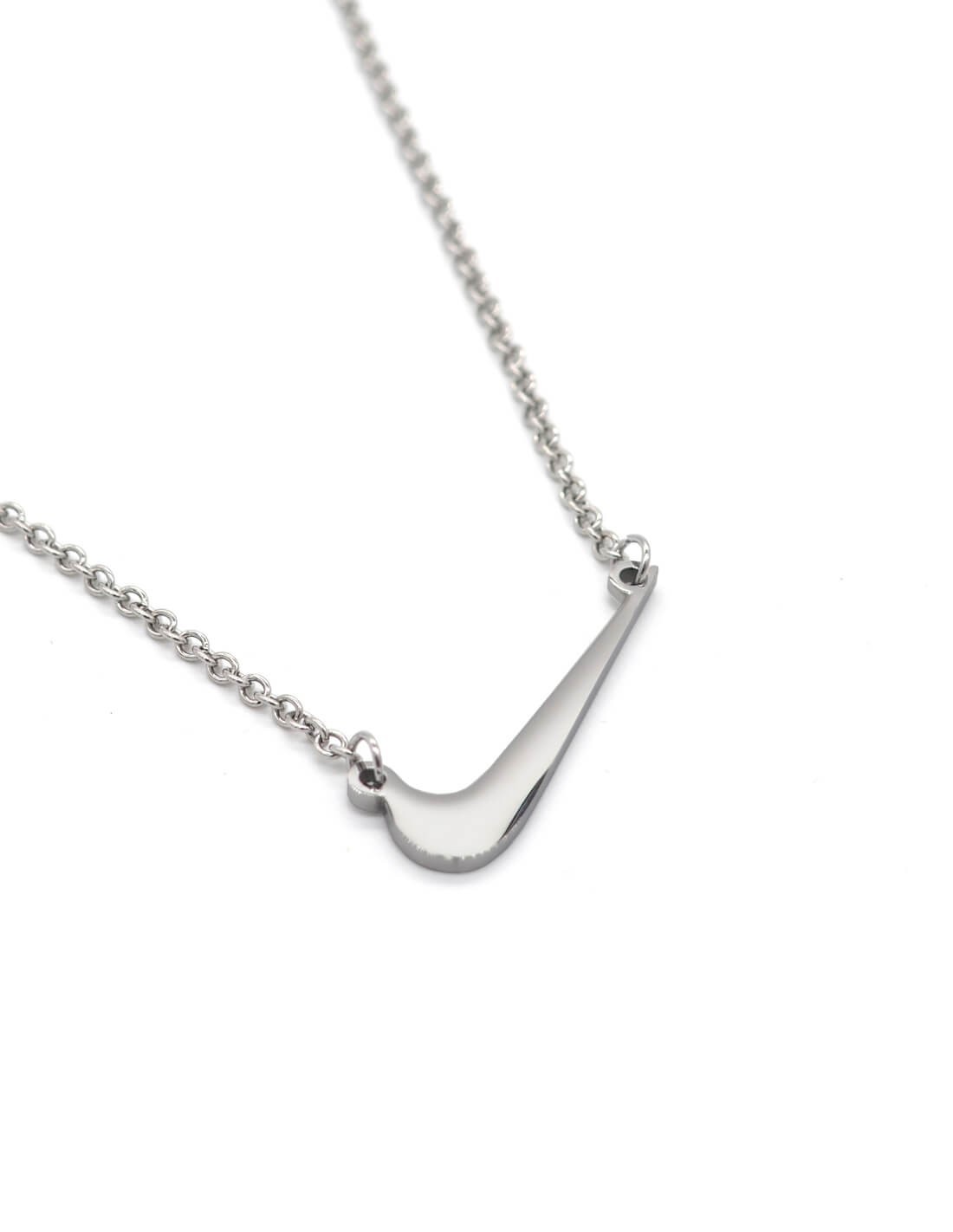 Collier Nike Swoosh Argenté