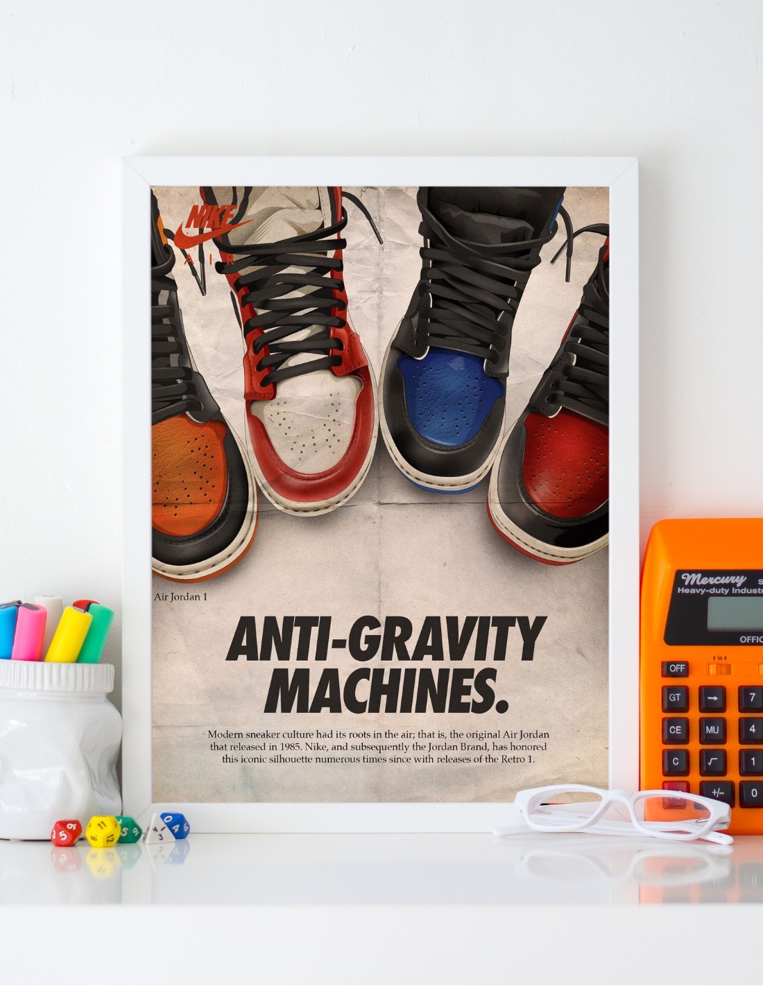 Poster Jordan 1 'Anti Gravity' Retro Ad