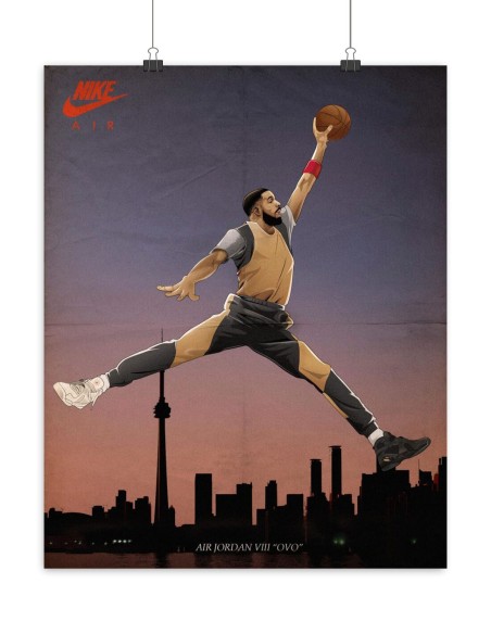 Poster Drake Jordan 8 "OVO"