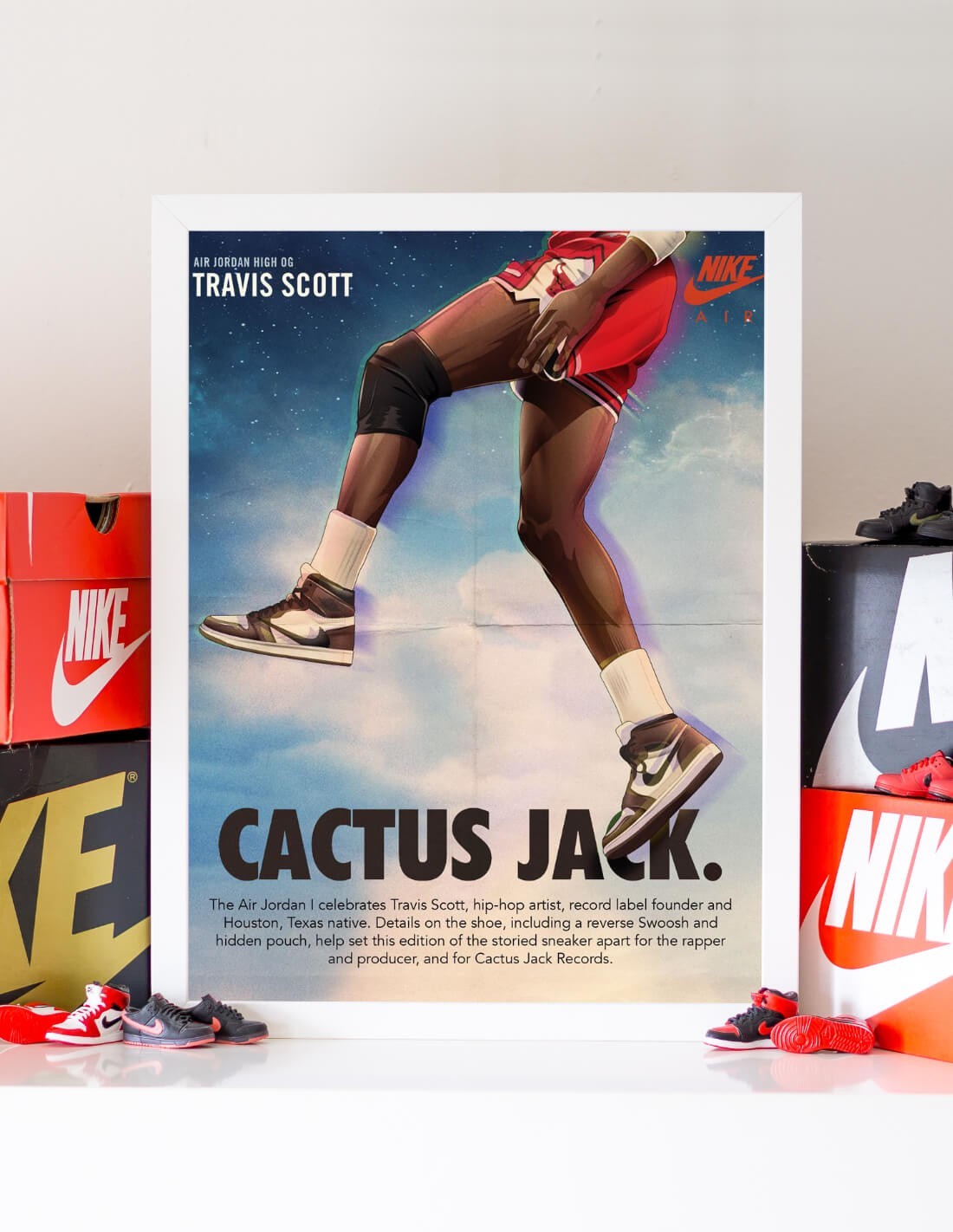 affiche sneakers cactus jack jordan 1
