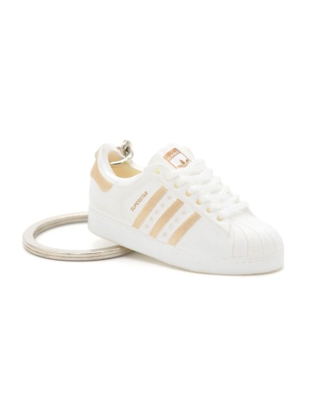 Porte-clé 3D Superstar Blanc Or