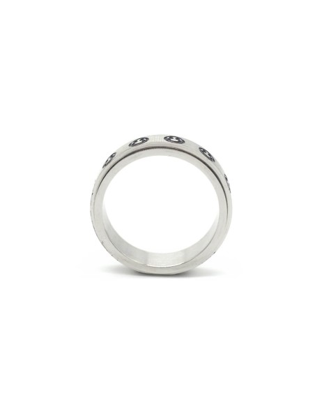 Bague anti-stress rotative Smiley argentée