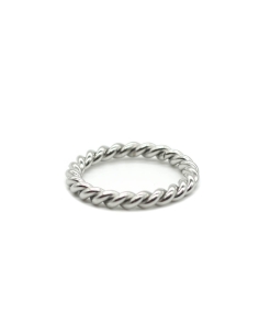 bague tressée argentée