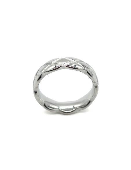 Bague anneau Cross argentée