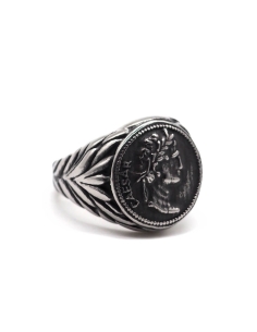 bague chevalière césar argentée