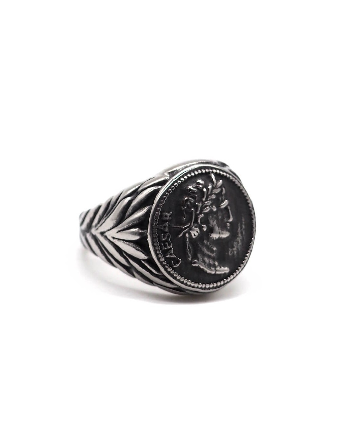 bague chevalière césar argentée