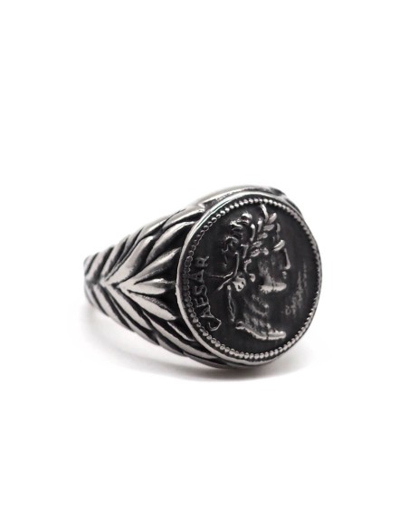 bague chevalière césar argentée