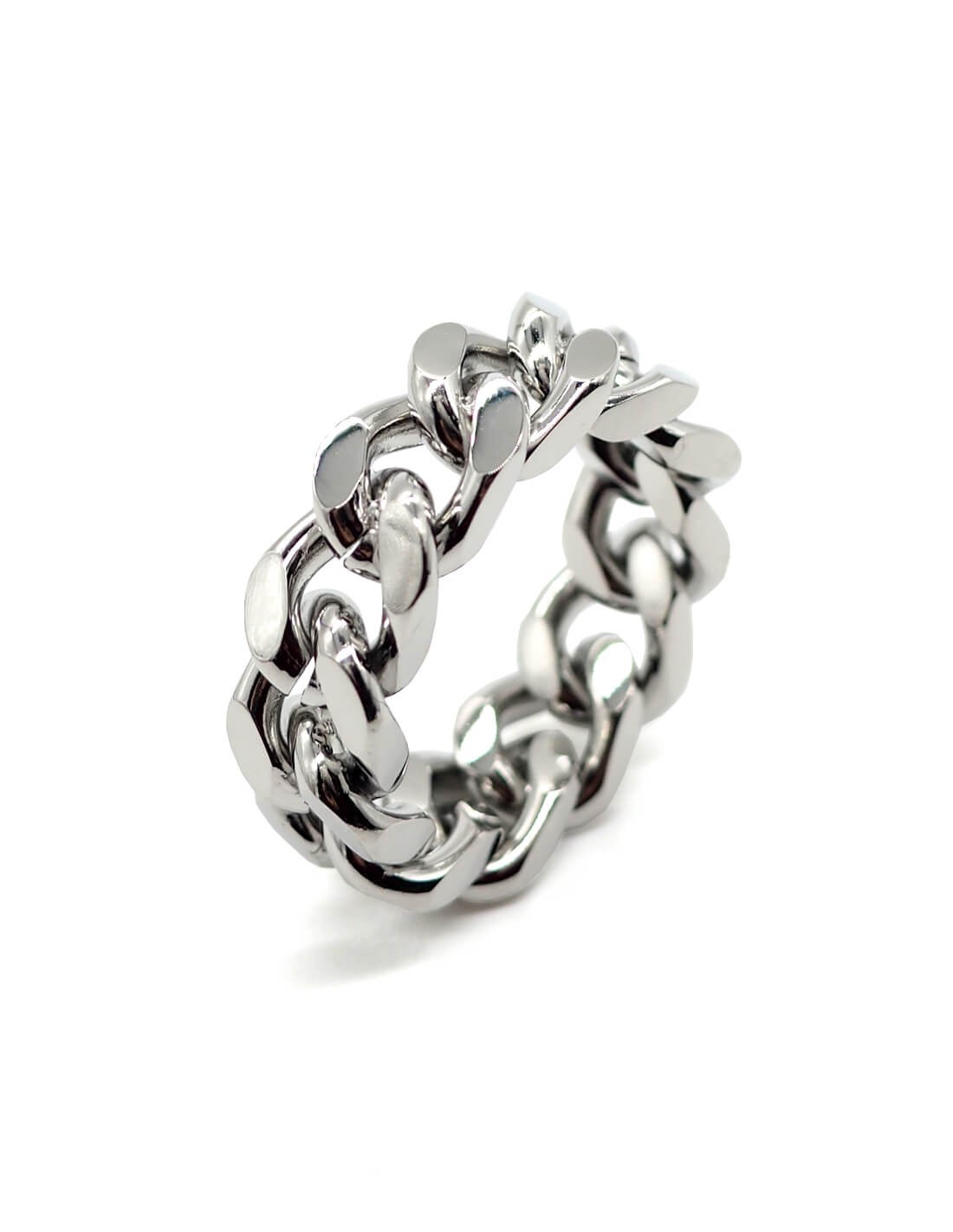 bague cuban link argentée