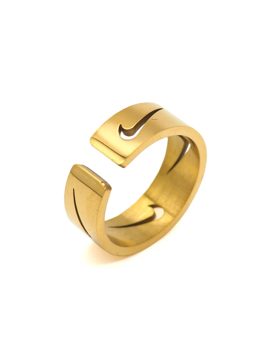 bague unisexe fendue motif swoosh