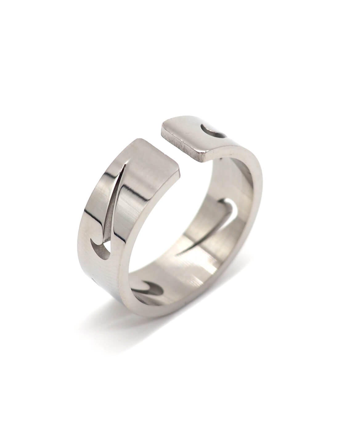 Bague unisex fendue Multi Swoosh argentée