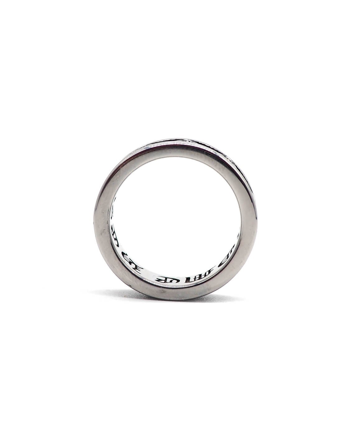 Bague anneau Punk Flowers argentée