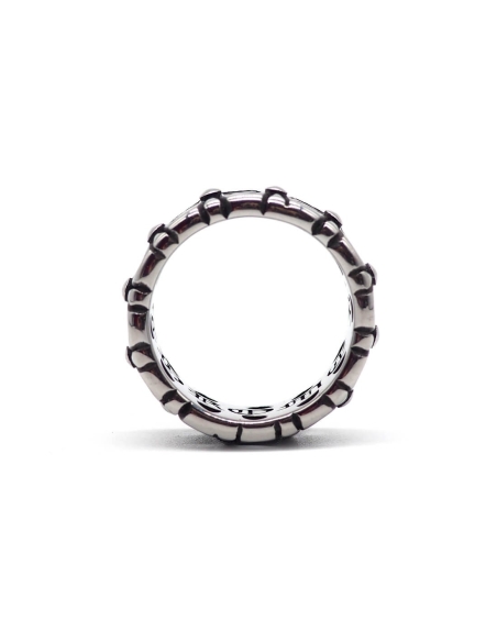 Bague Punk Cross argentée