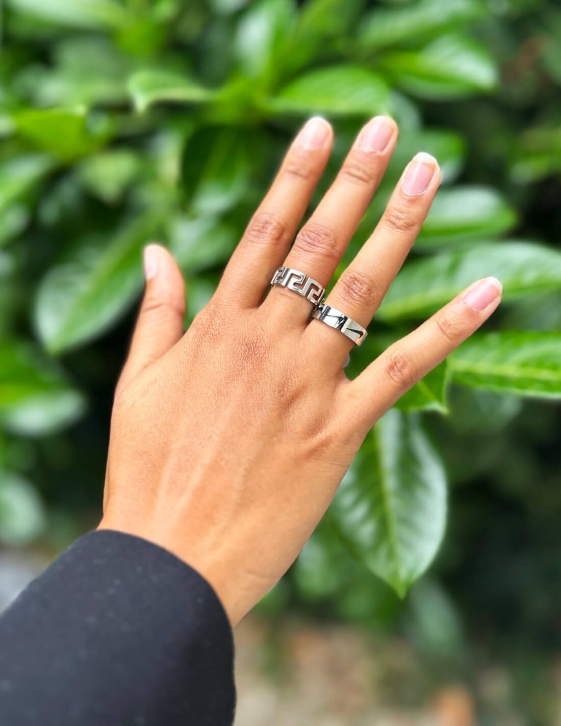 Bague Medusa argentée