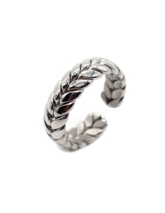 bague ajustable motif tressé couronne de laurier