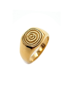 bague chevalière motif tourbillon doré