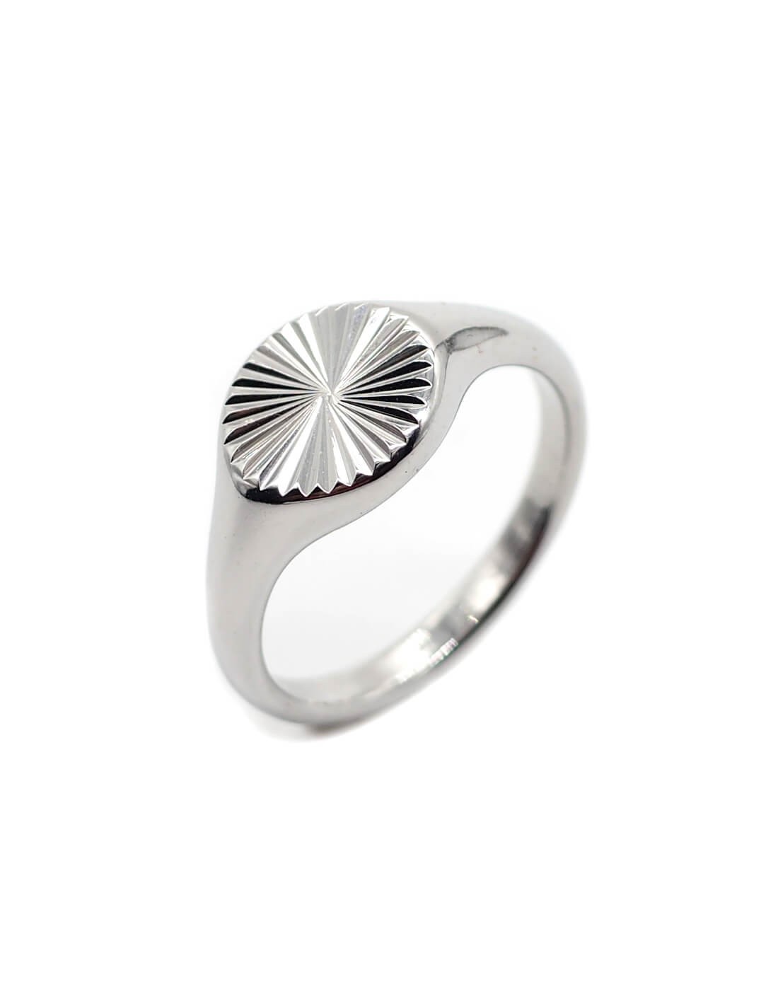 bague fine rayon de soleil argenté