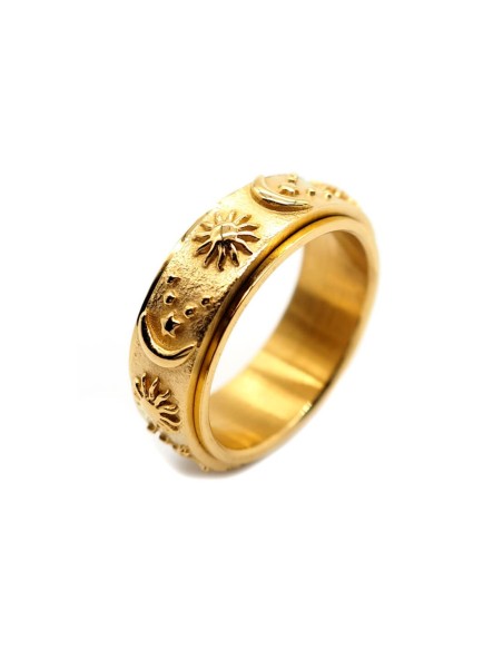 Bague anneau tournant astrologie dorée