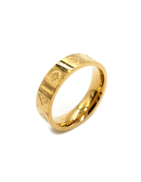 bague anneau monogramme doré