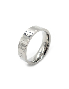 Bague anneau monogramme argentée