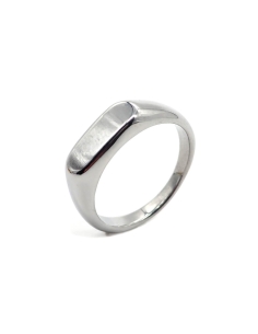 Bague argentée minimaliste arrondie