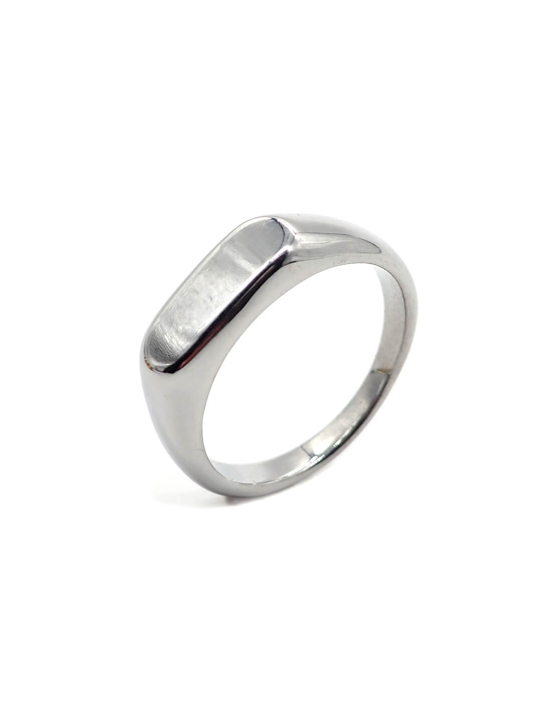 Bague argentée minimaliste arrondie