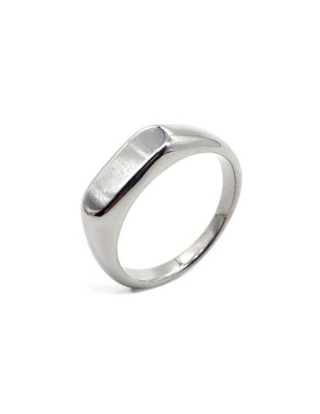 Bague argentée minimaliste arrondie