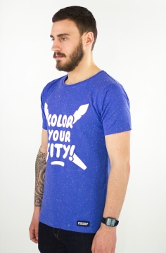 t-shirt tacheté bleu