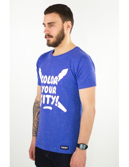 t-shirt tacheté bleu